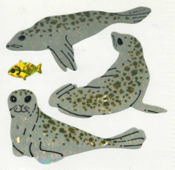 PRISMATIC STICKER SHEET - Seals and Fish