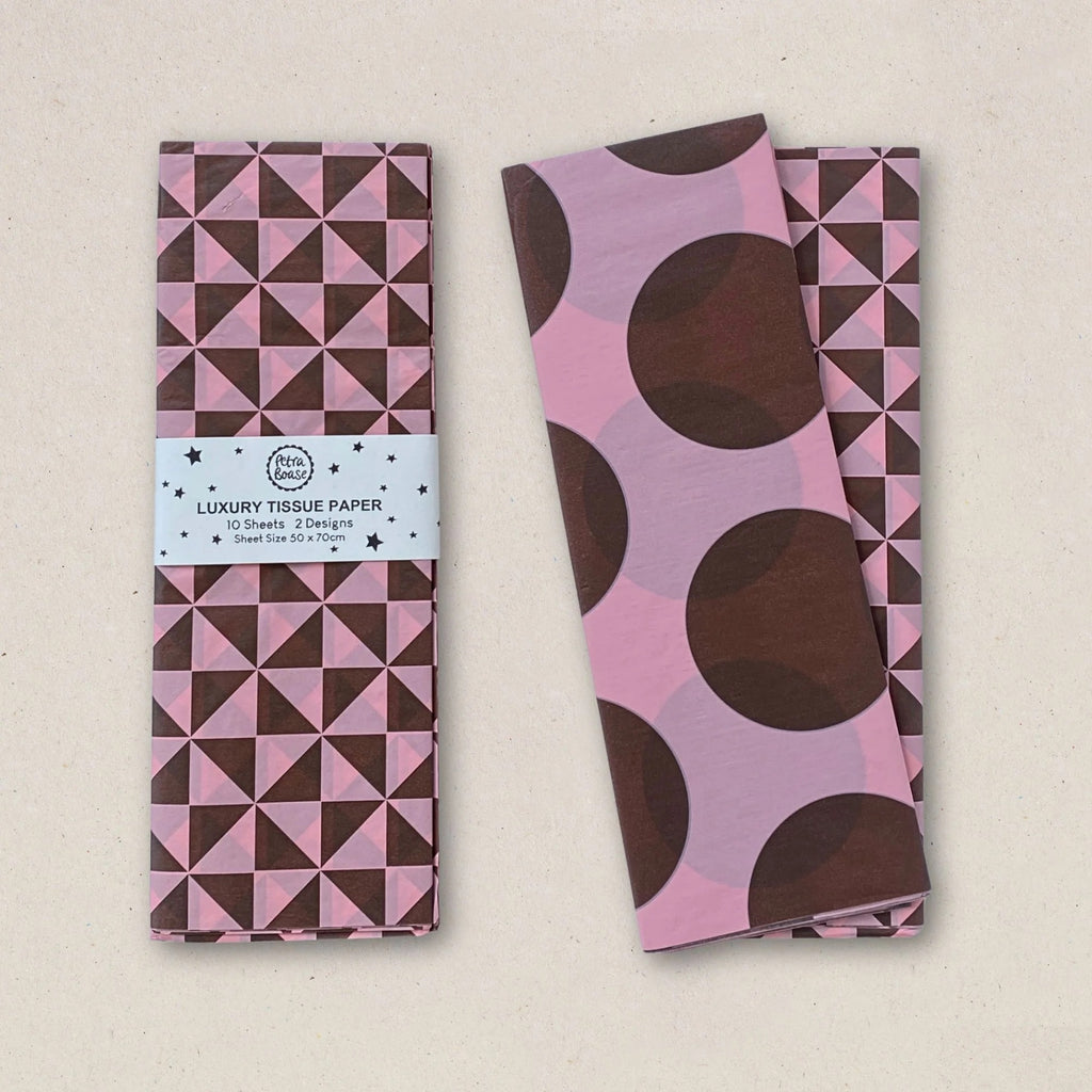 TISSUE PAPER - CHOC/PALE PINK