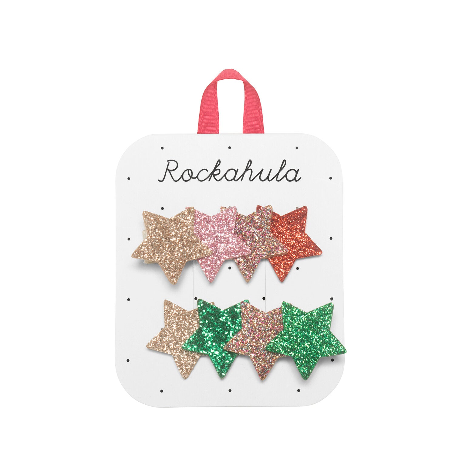 JOLLY GLITTER STAR TREE HAIR CLIPS