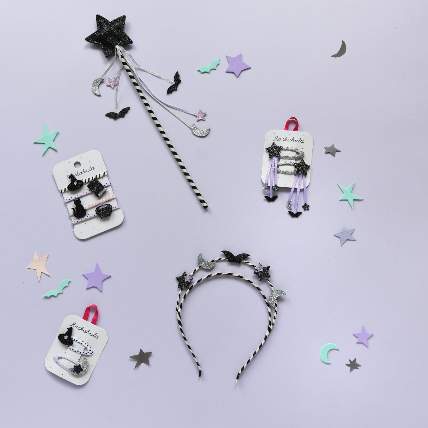 SPOOKY STAR STREAMER HAIR CLIPS