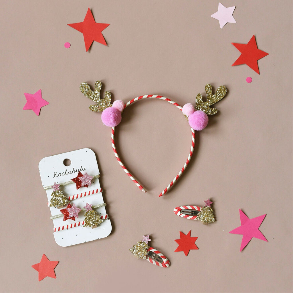 STRIPY CHRISTMAS TREE HAIR CLIPS