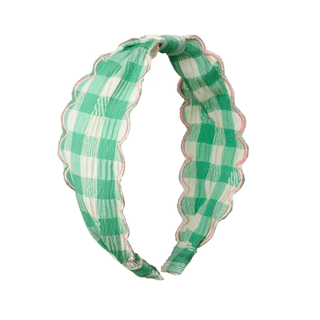 GERTIE GINGHAM SCALLOPED HEADBAND