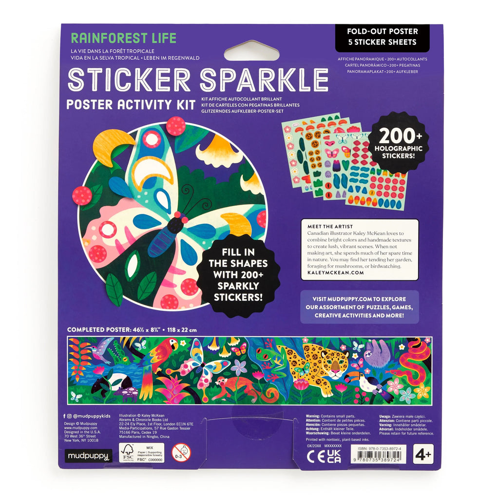 RAINFOREST STICKER SPARKLE POSTER ACTIVITY KIT
