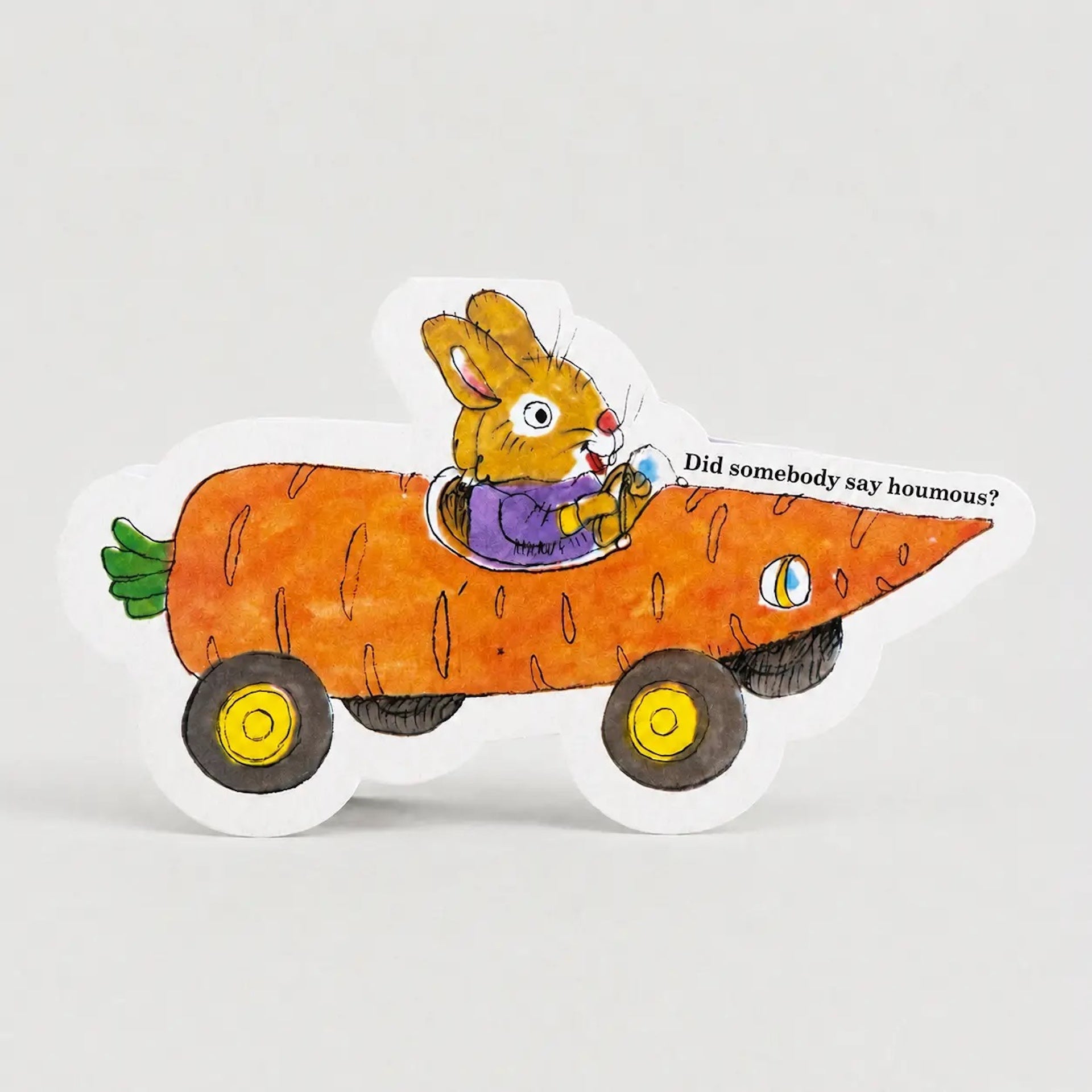 RICHARD SCARRY CARROT BUNNY CAR CARD