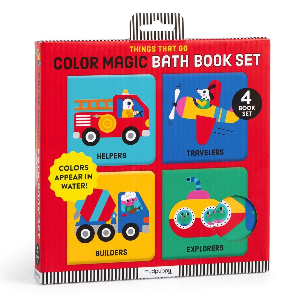 COLOUR MAGIC BATH BOOK SET OF 4 MINI BOOKS - THINGS THAT GO