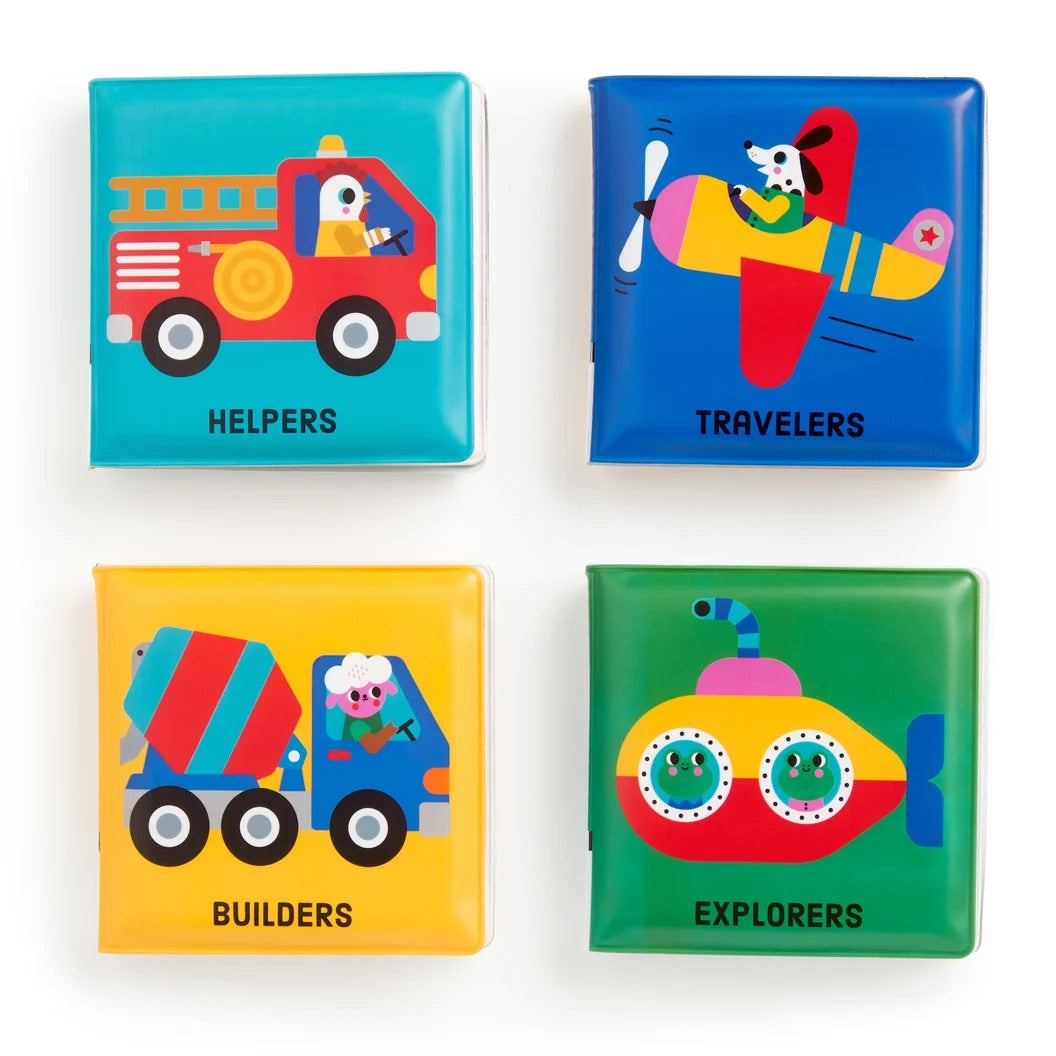 COLOUR MAGIC BATH BOOK SET OF 4 MINI BOOKS - THINGS THAT GO