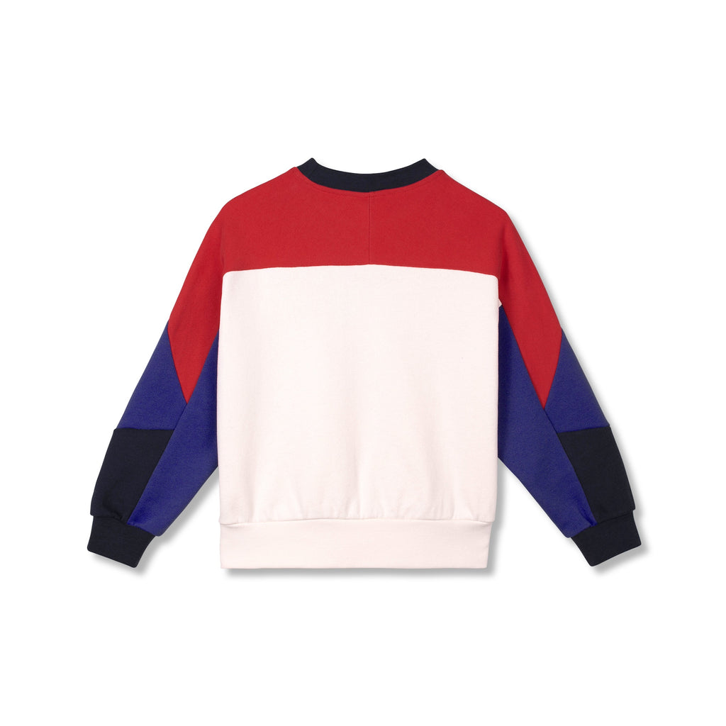 STUDIO SWEATER COTTON ECRU / INDIGO BLUE