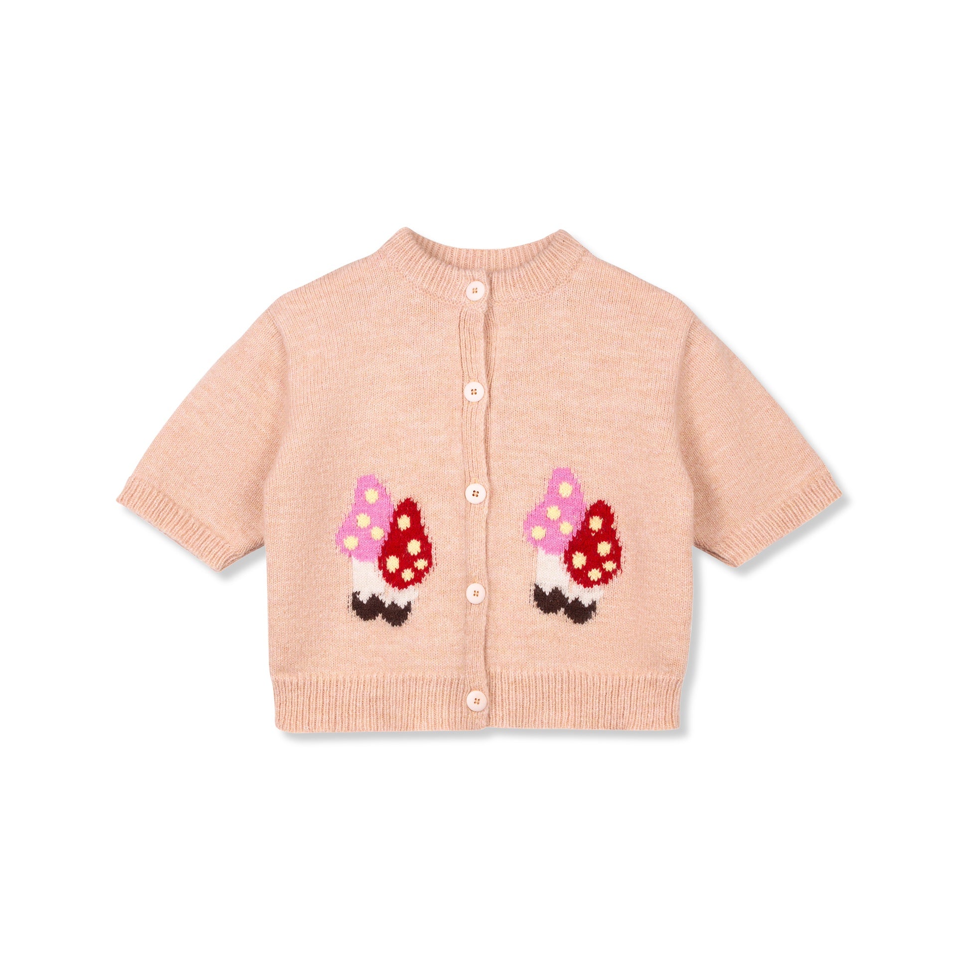 SHROOM CARDIGAN PALE PEACH