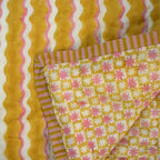 COTTON QUILT PINWHEEL / LEMON (110cm x 145cm)