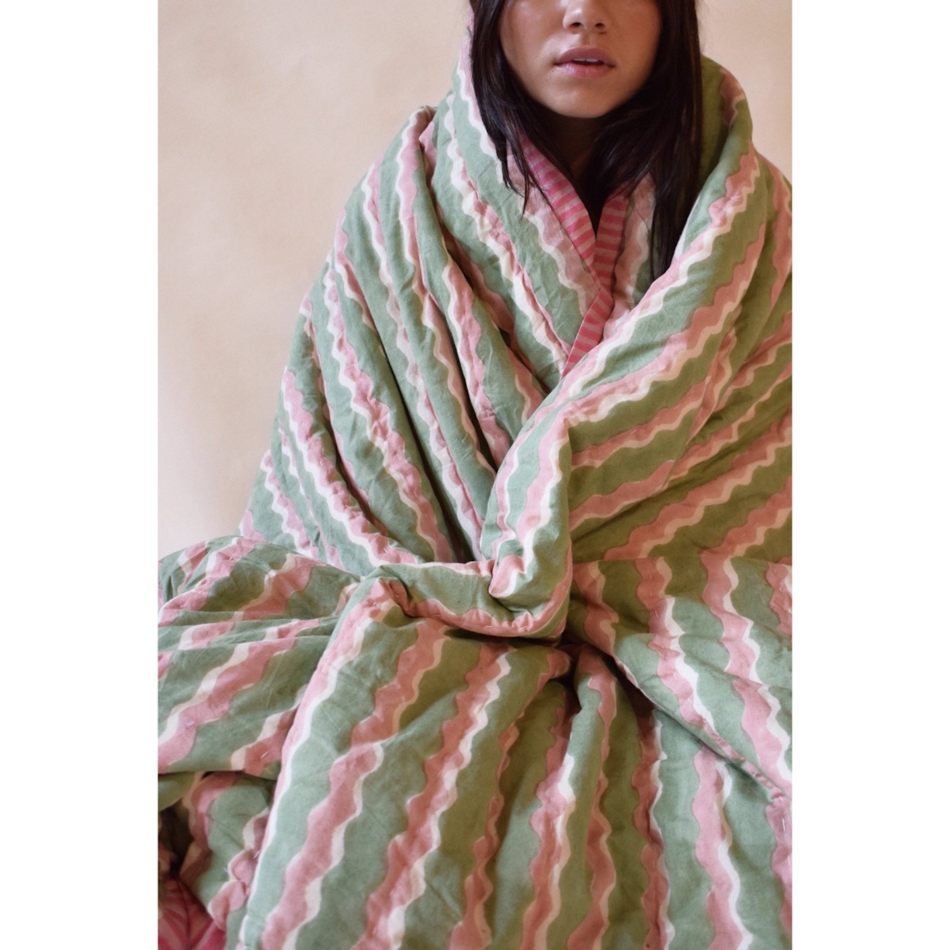 COTTON QUILT PINWHEEL / PEPPERMINT (110cm x 145cm)