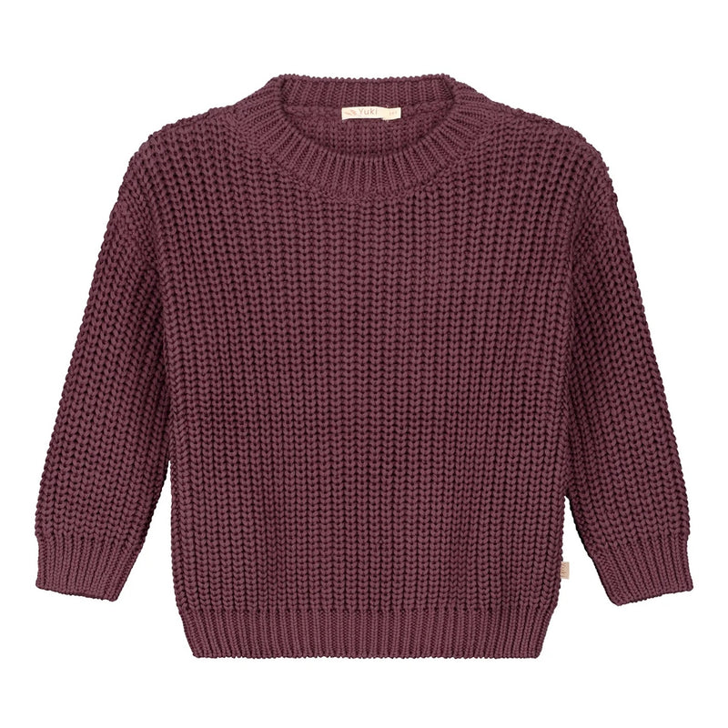 CHUNKY KNITTED SWEATER - Fig
