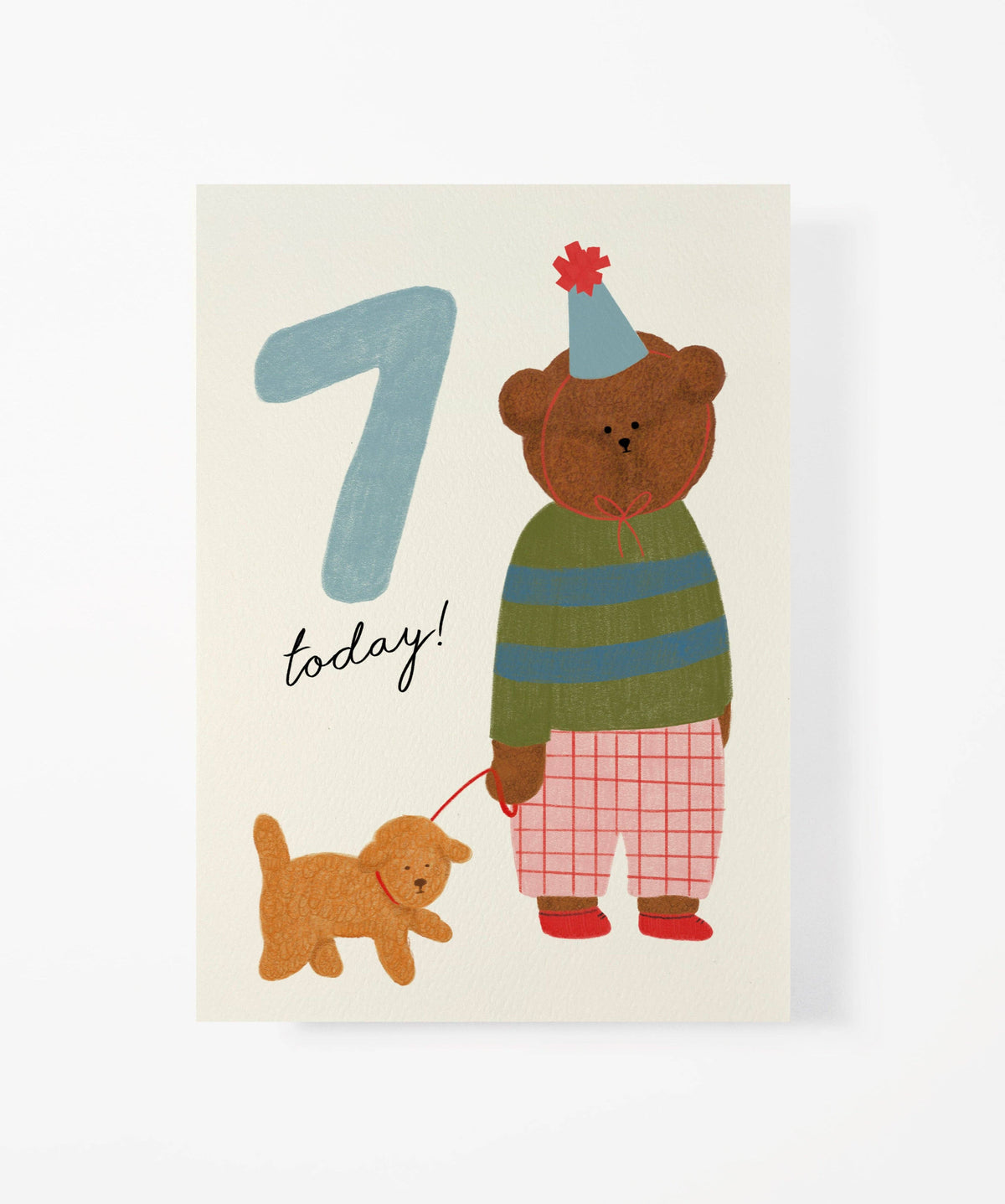 BIRTHDAY BEAR CARD - AGE 7