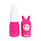 A pink cosmetic stick product shown open next to its matching cap. The stick has a white top and a bright pink base with the brand name 'finuwete' printed on it.
