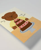 BIRTHDAY CAKE BEAR GREETING CARD
