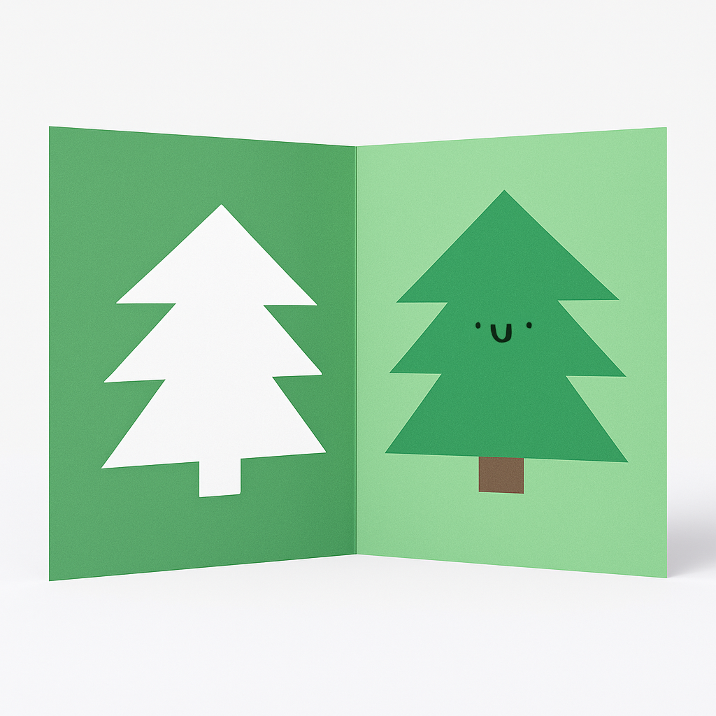 DIE CUT CHRISTMAS CARD - XMAS TREE