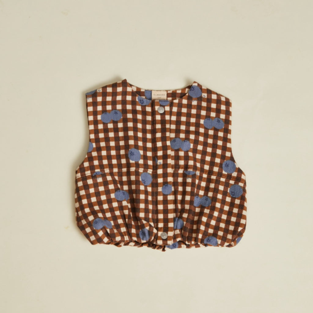 RUMI BLUEBERRY GINGHAM GILET