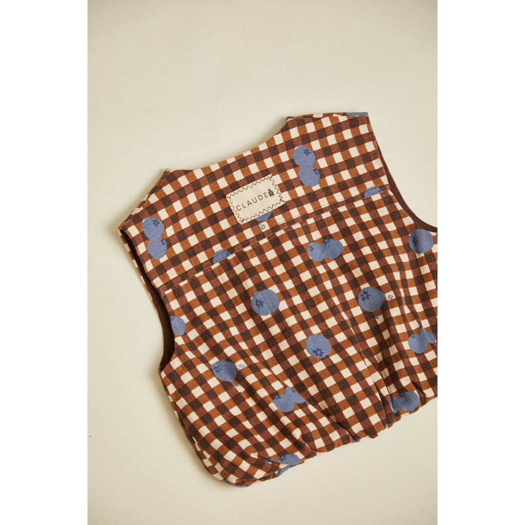RUMI BLUEBERRY GINGHAM GILET