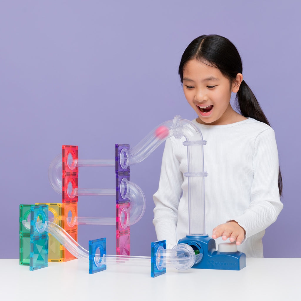 MAGNETIC TILES 47 PIECE BALL RUN LAUNCHER PACK