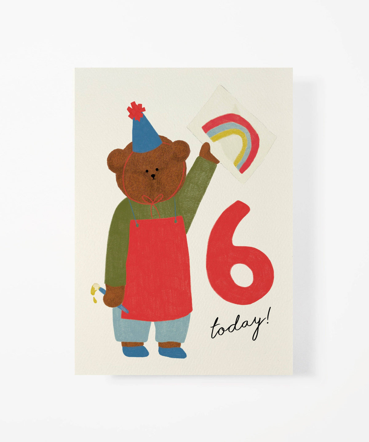 BIRTHDAY BEAR CARD - AGE 6