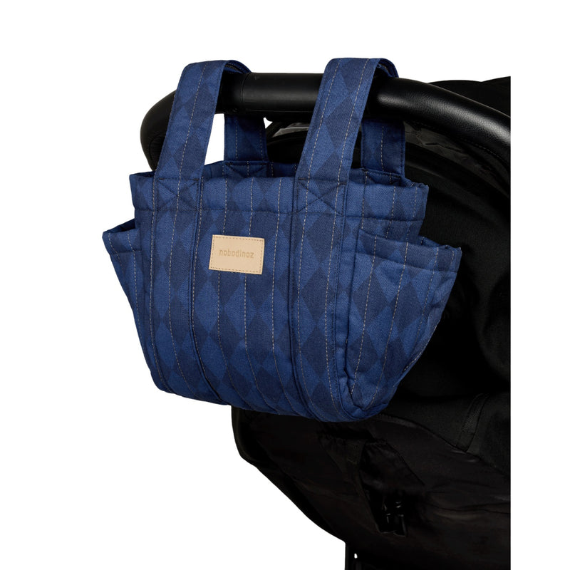 HYDE PARK SMALL STROLLER ORGANISER - Denim Blue Diamonds