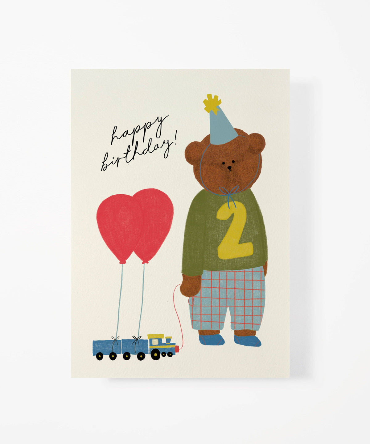 BIRTHDAY BEAR CARD - AGE 2