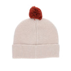 KNIT BOBBLE HAT -  ECRU