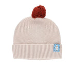 KNIT BOBBLE HAT -  ECRU