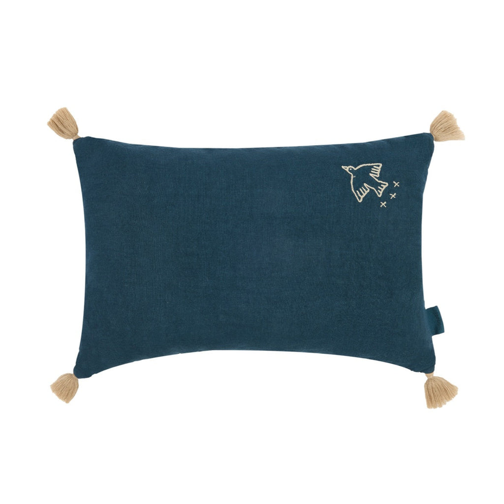 L1N0 TASSEL SMALL EMBROIDERY RECTANGULAR LINEN CUSHION