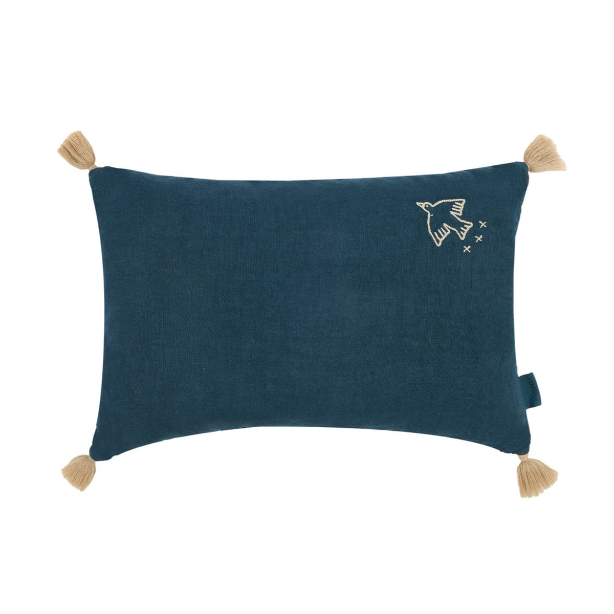 L1N0 TASSEL SMALL EMBROIDERY RECTANGULAR LINEN CUSHION