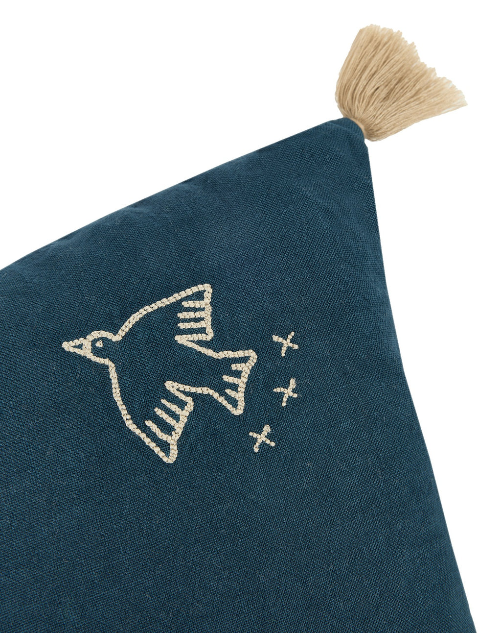 L1N0 TASSEL SMALL EMBROIDERY RECTANGULAR LINEN CUSHION