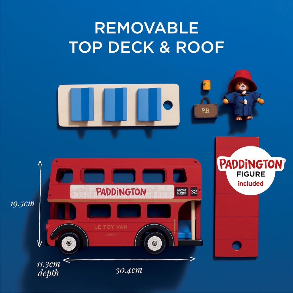 PADDINGTON BEAR WOODEN LONDON BUS