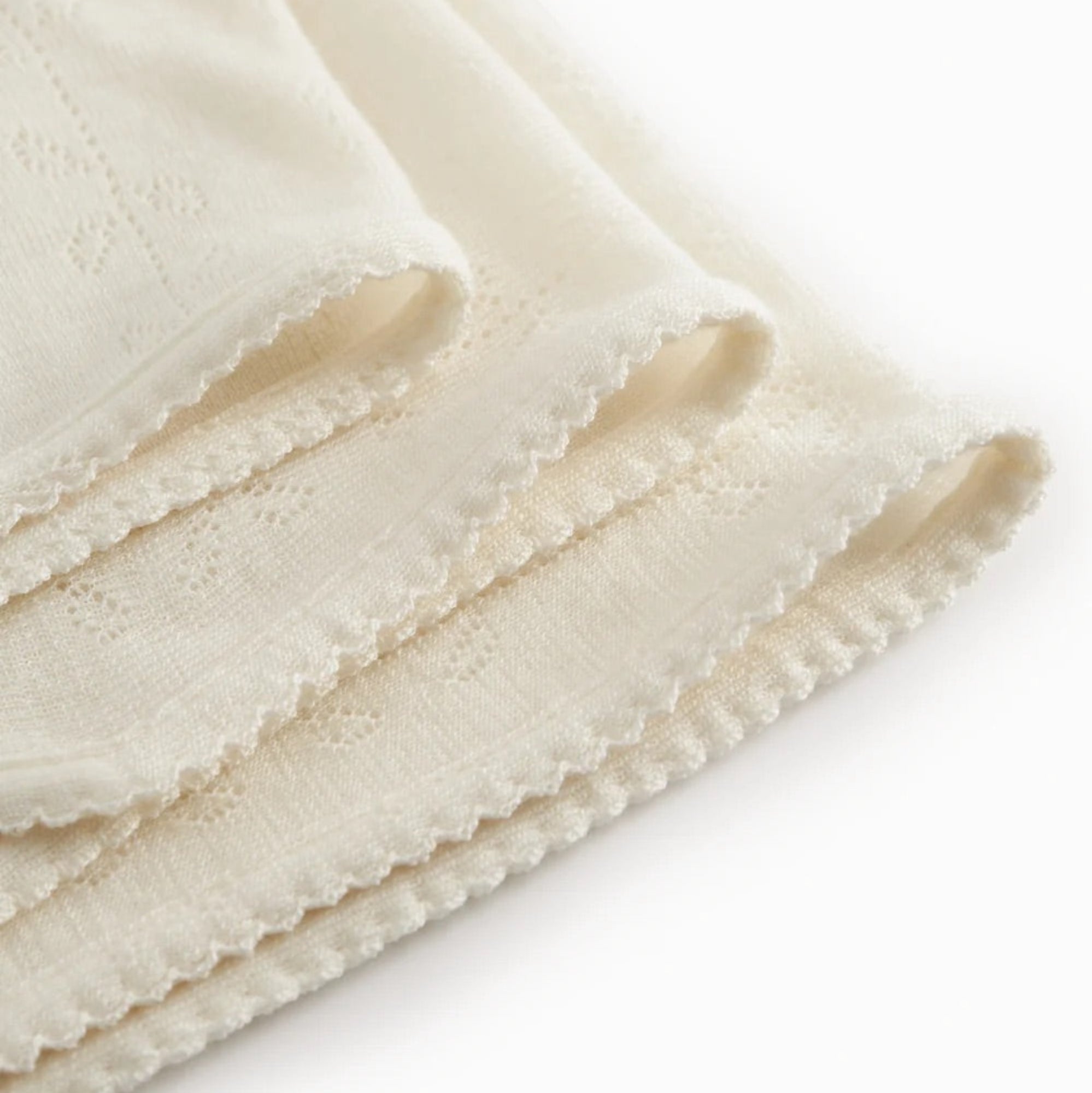 ALIDA WOOL POINTELLE BABY BLANKET