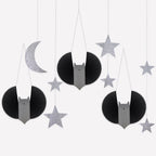 7 LARGE BAT, STARS AND MOON HANGING DECORATIONS