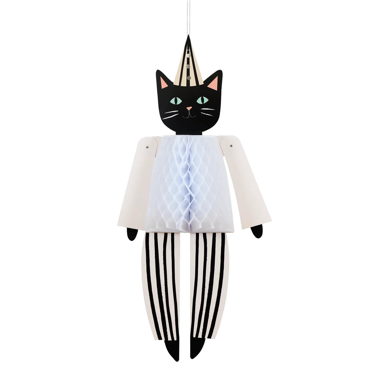 3 GIANT HANGING HALLOWEEN DECORATIONS (CAT, PUMPKIN, WITCH)