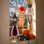 3 GIANT HANGING HALLOWEEN DECORATIONS (CAT, PUMPKIN, WITCH)