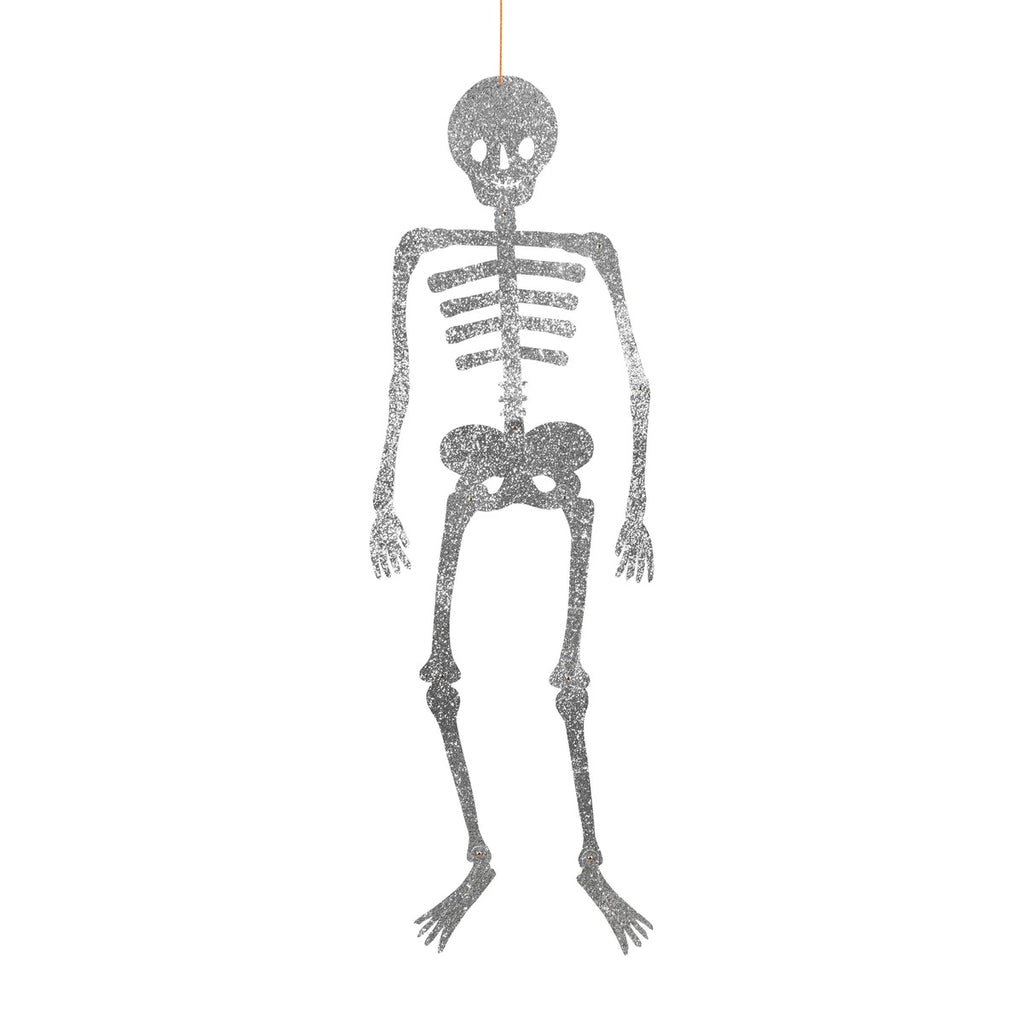 3 GIANT GLITTER JOINTED SKELETON DECORATIONS