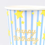 8 BRIGHT STAR HAPPY BIRTHDAY CUPS