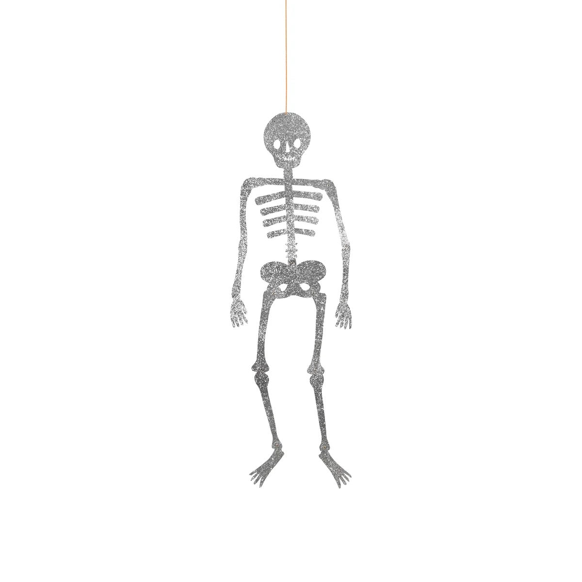 6 GLITTER JOINTED SKELETON DECORATIONS