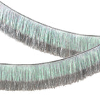SILVER IRIDESCENT TINSEL FRINGE GARLAND