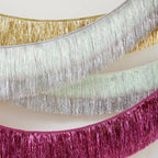 SILVER IRIDESCENT TINSEL FRINGE GARLAND