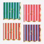 16 STRIPED FESTIVE SMALL NAPKINS