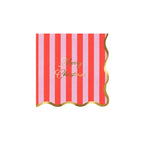 16 STRIPED FESTIVE SMALL NAPKINS