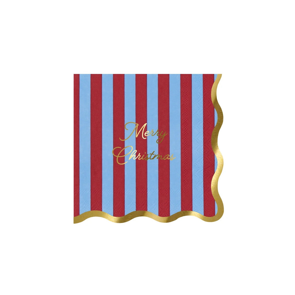 16 STRIPED FESTIVE SMALL NAPKINS