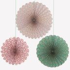 3 LIBERTY RED & GREEN GIANT PINWHEELS