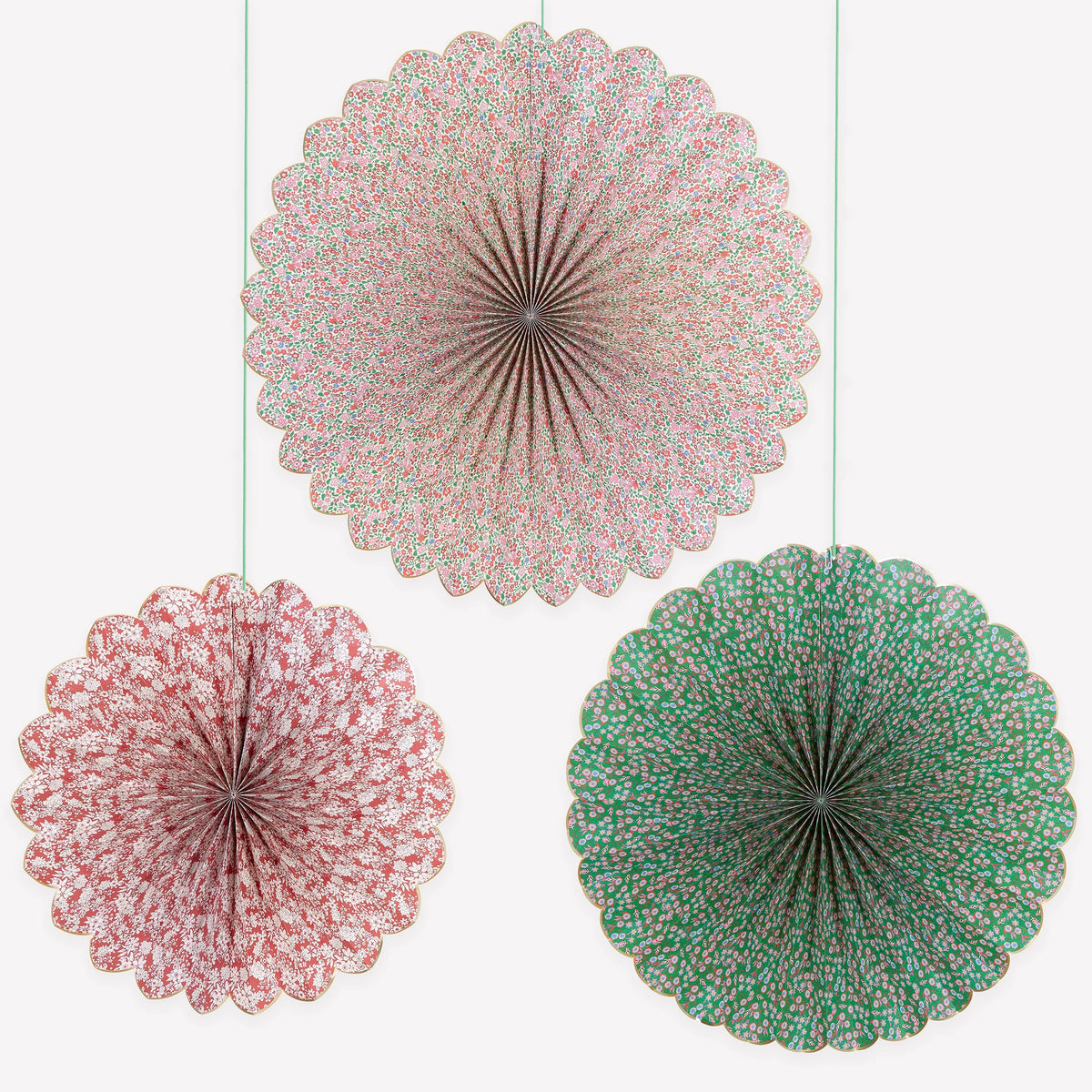 3 LIBERTY RED & GREEN GIANT PINWHEELS