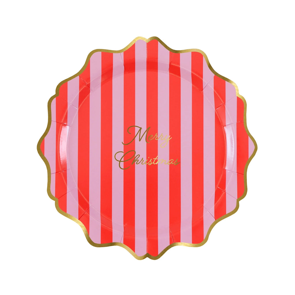 8 STRIPED FESTIVE SMALL SIDE PLATES