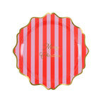 8 STRIPED FESTIVE SMALL SIDE PLATES