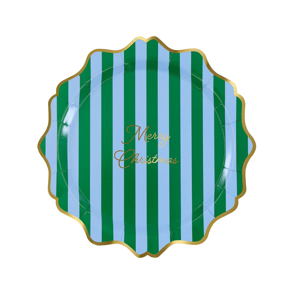 8 STRIPED FESTIVE SMALL SIDE PLATES