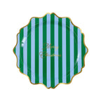 8 STRIPED FESTIVE SMALL SIDE PLATES