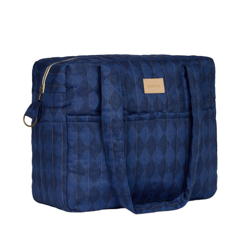 HYDE PARK WATERPROOF STROLLER BAG - Denim Blue Diamonds